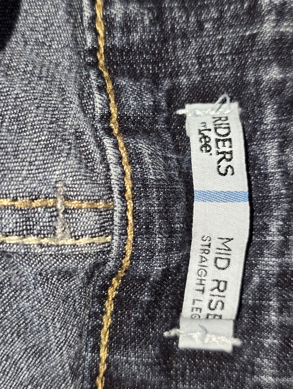 Riders by Lee Mid Rise Straight Leg Jeans Womens 8 Petite Dark Wash Petite - Picture 11 of 14
